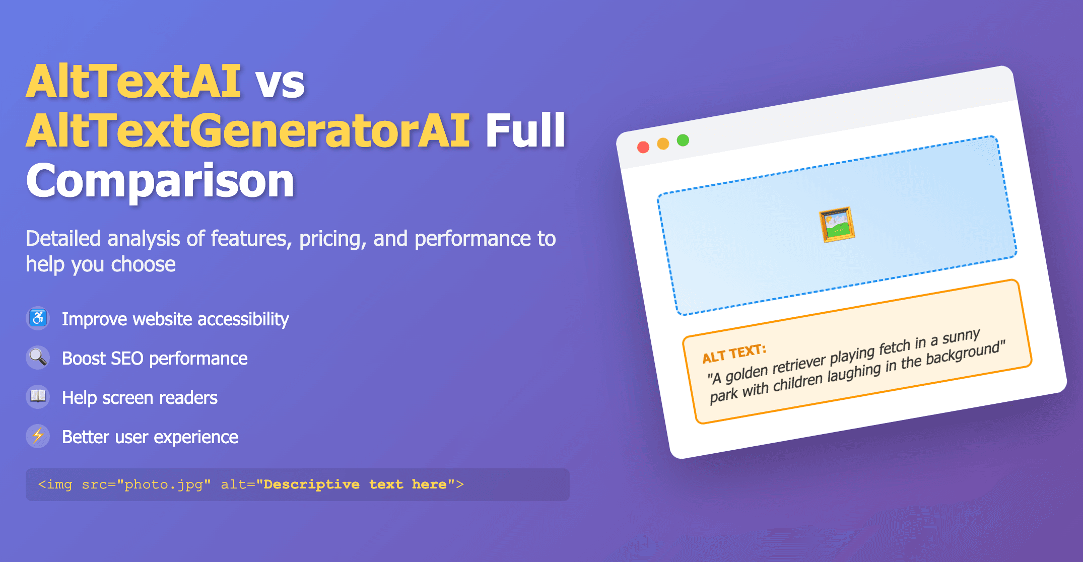 AltAI vs AltTextGeneratorAI: Complete Comparison 2024