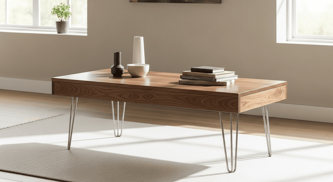 Mid-century modern walnut coffee table