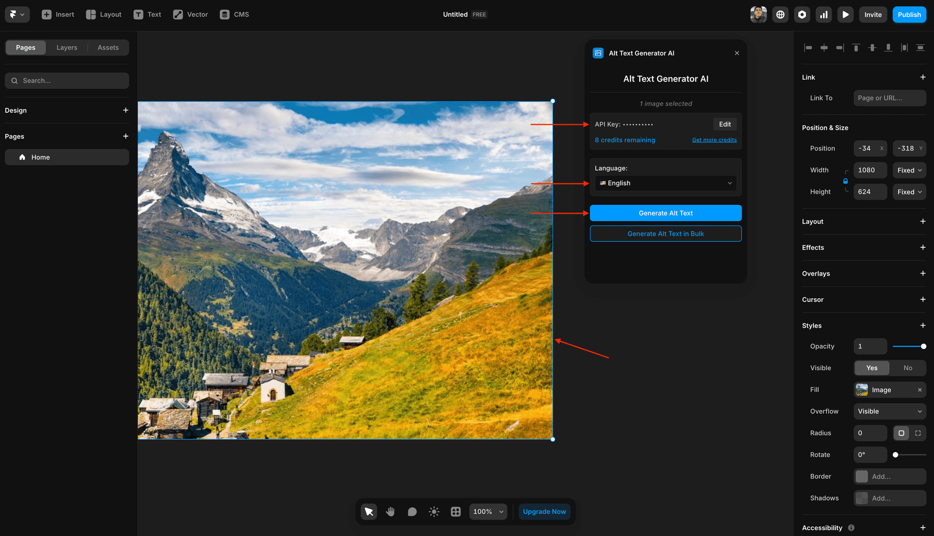 Framer plugin API key step 3