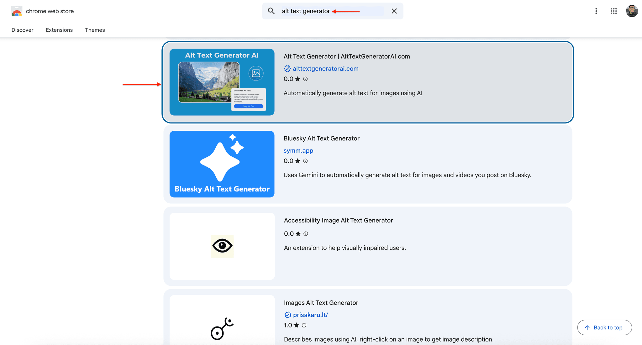 Chrome extension installation step 1