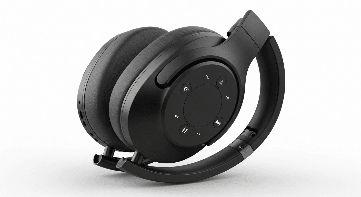 Wireless noise-cancelling headphones in matte black