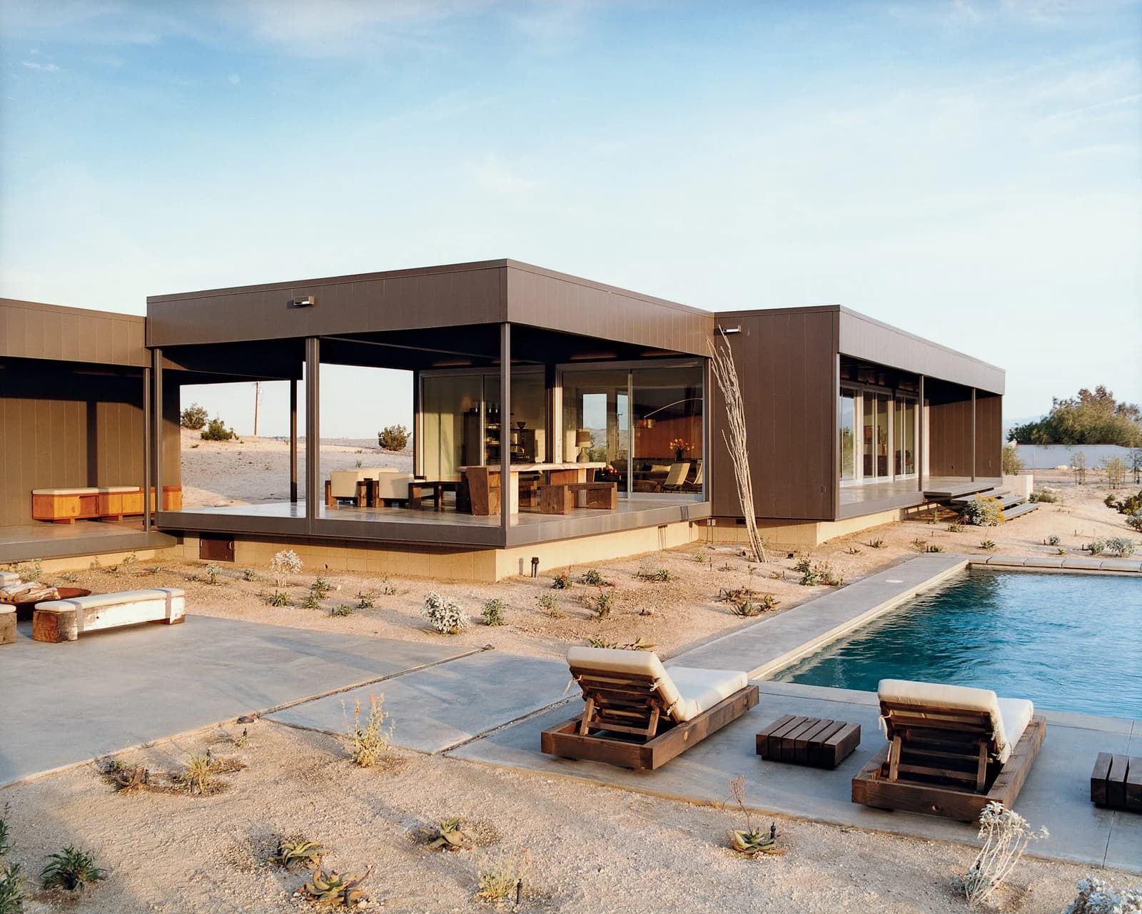 Luxury house with an outdoor pool in a desert setting