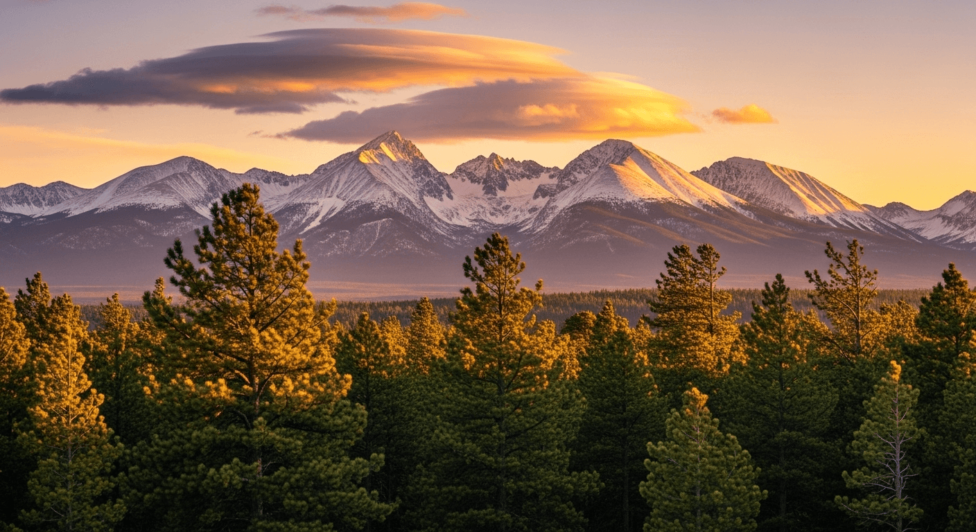 Rocky Mountains at sunset
