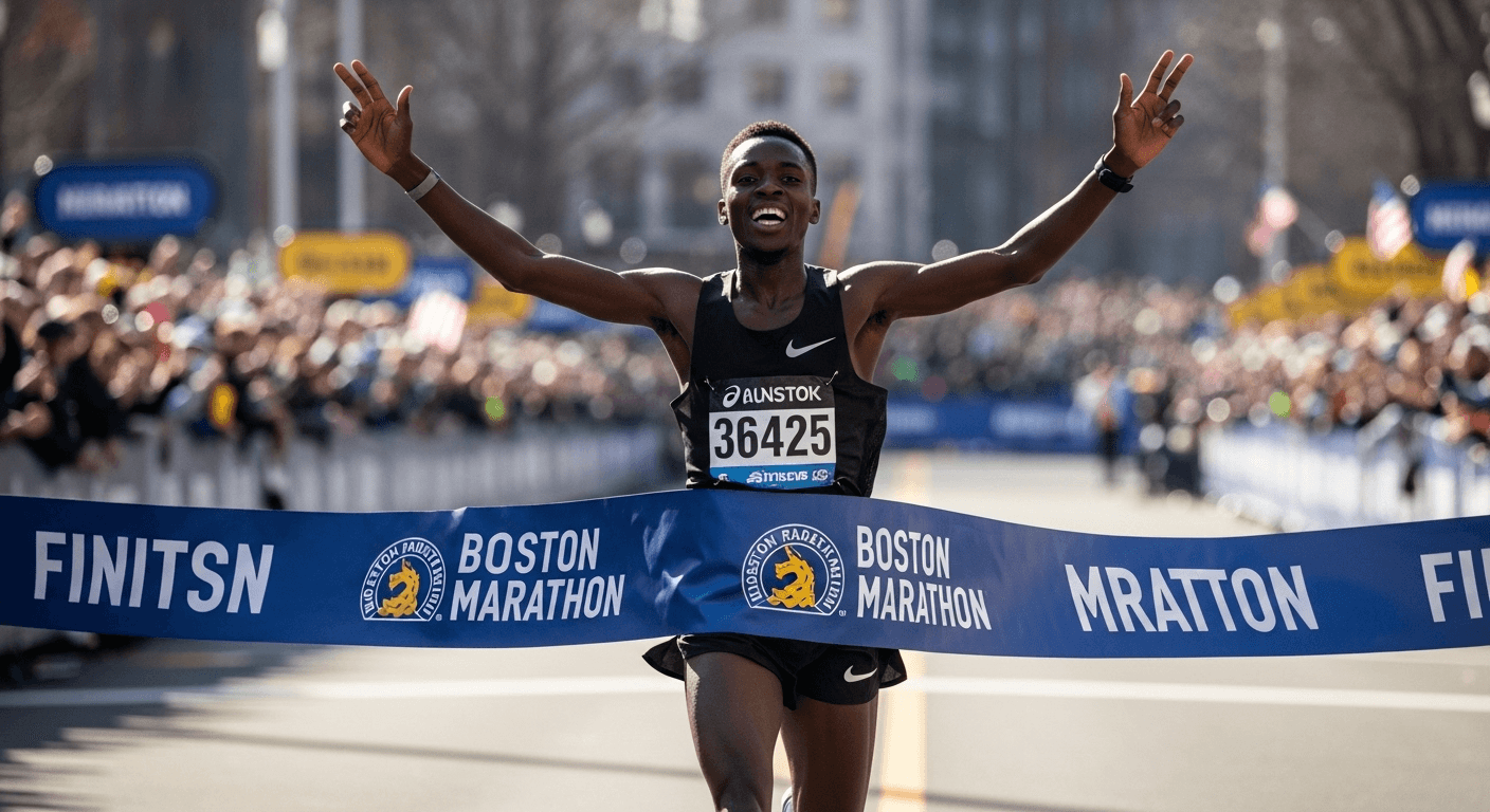 Runner crossing finish line
