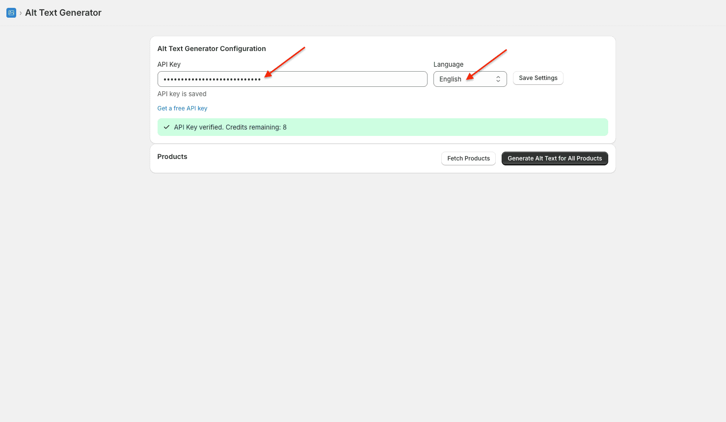 Shopify API key configuration step 2