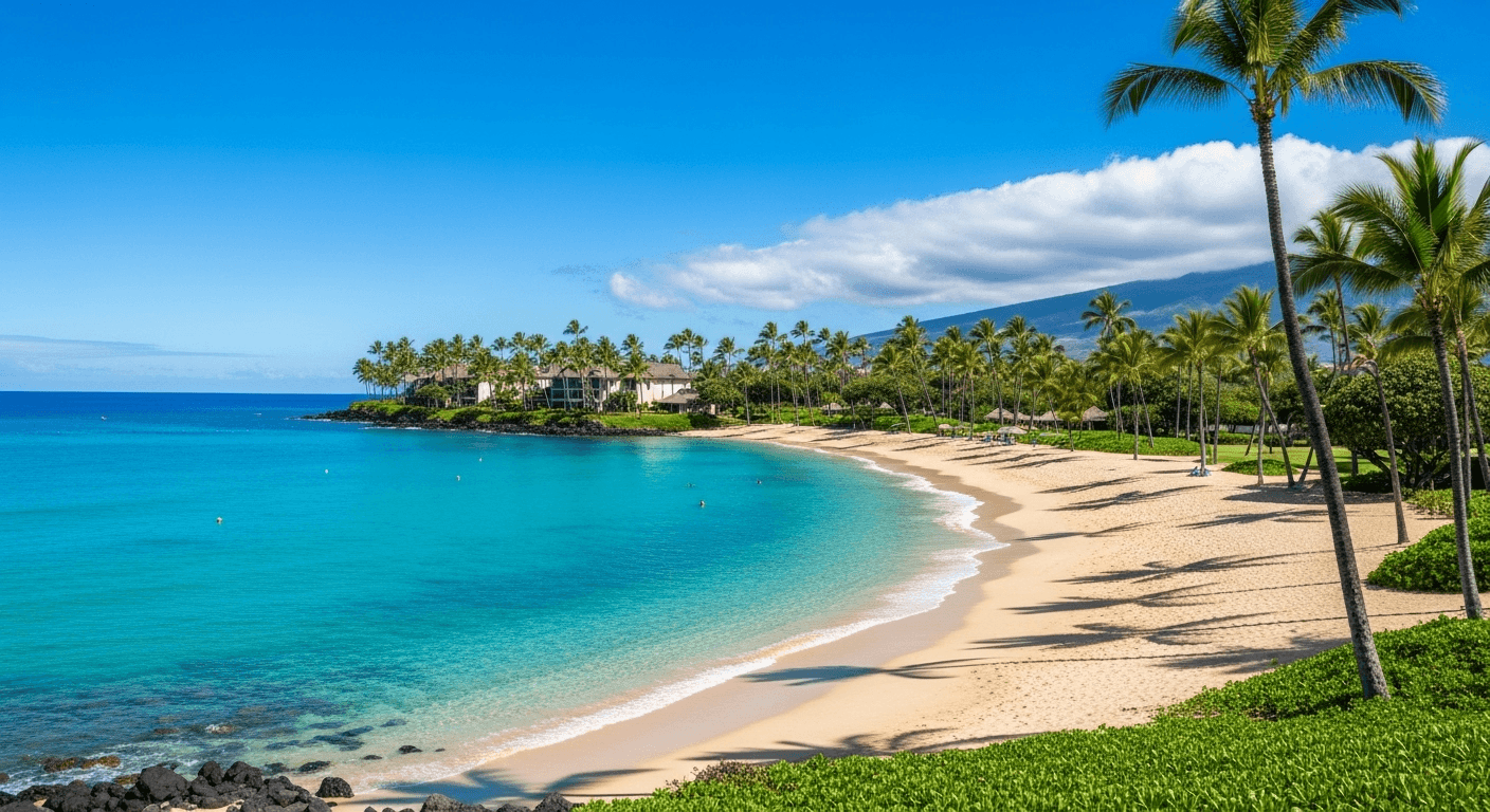 Tropical beach in Maui