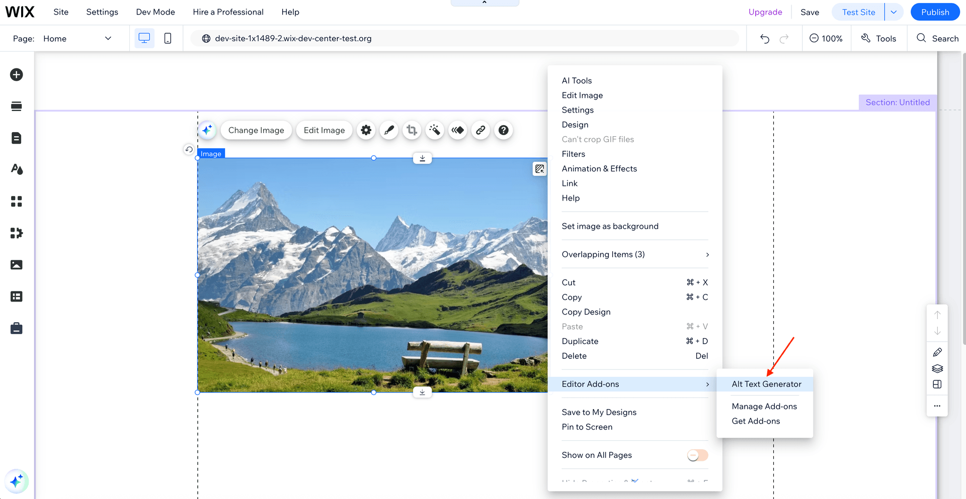 Wix API key configuration step 3