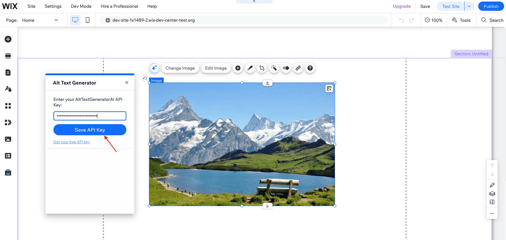 Wix manual alt text generation