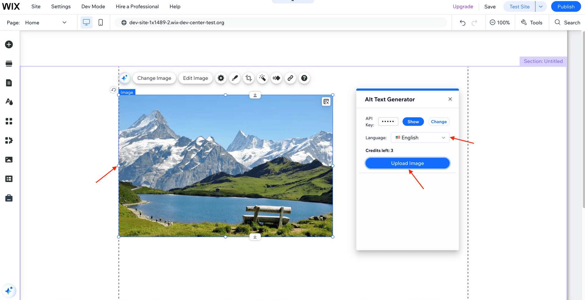 Wix automatic alt text generation