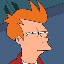 Suspicious Fry meme showing Fry from Futurama squinting with a doubtful expression
