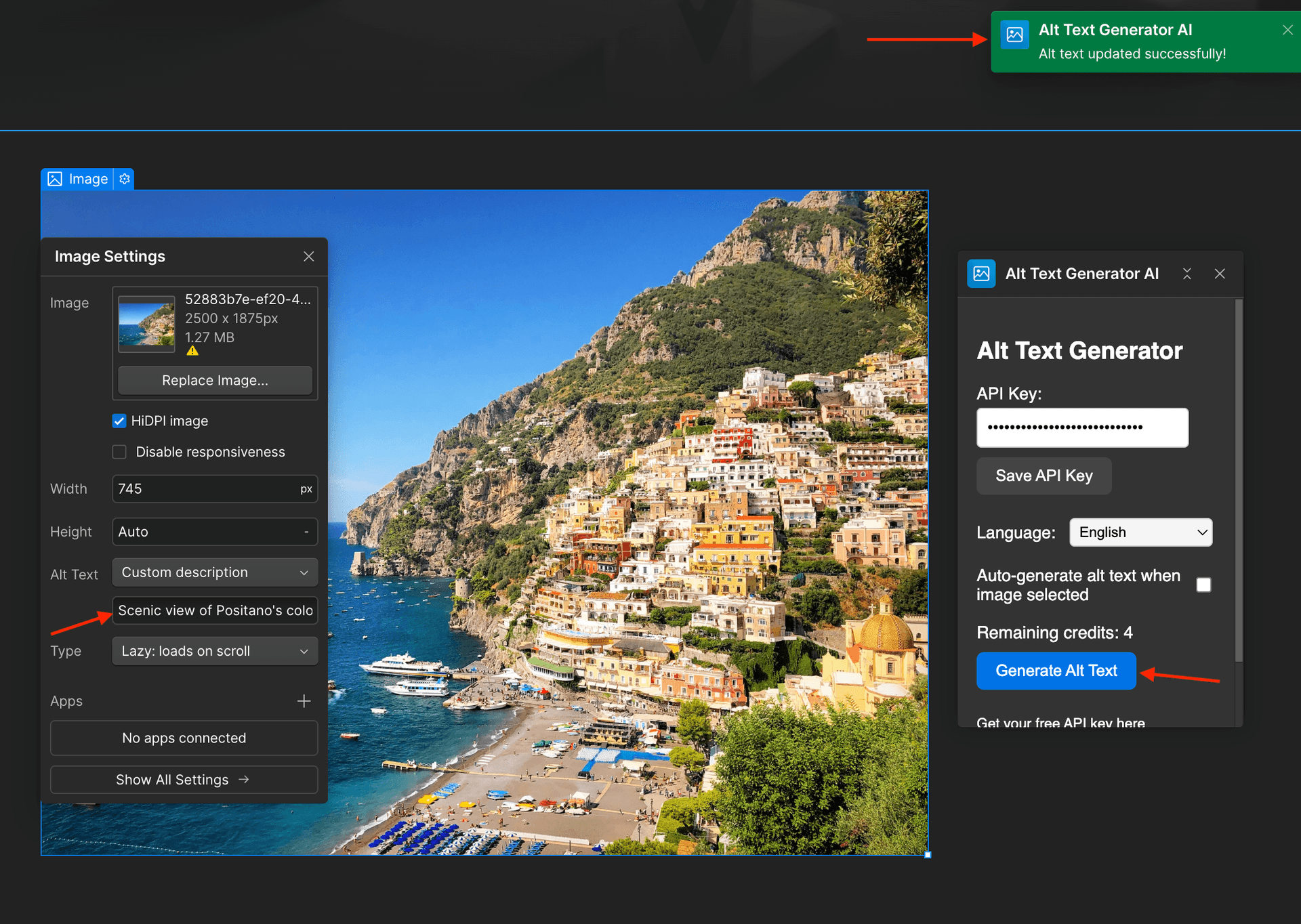 Webflow manual alt text generation step 4a